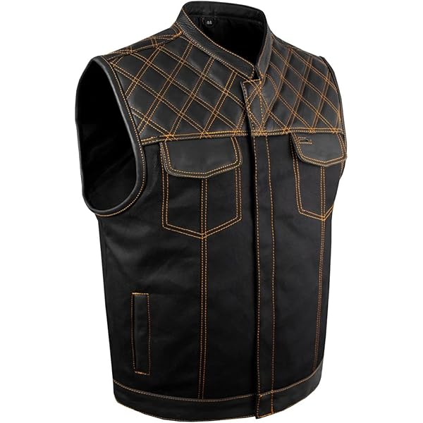 ジャケット・アウター NEON Biker Leather Vest cream soda NEON Biker Leather Vest cream soda
